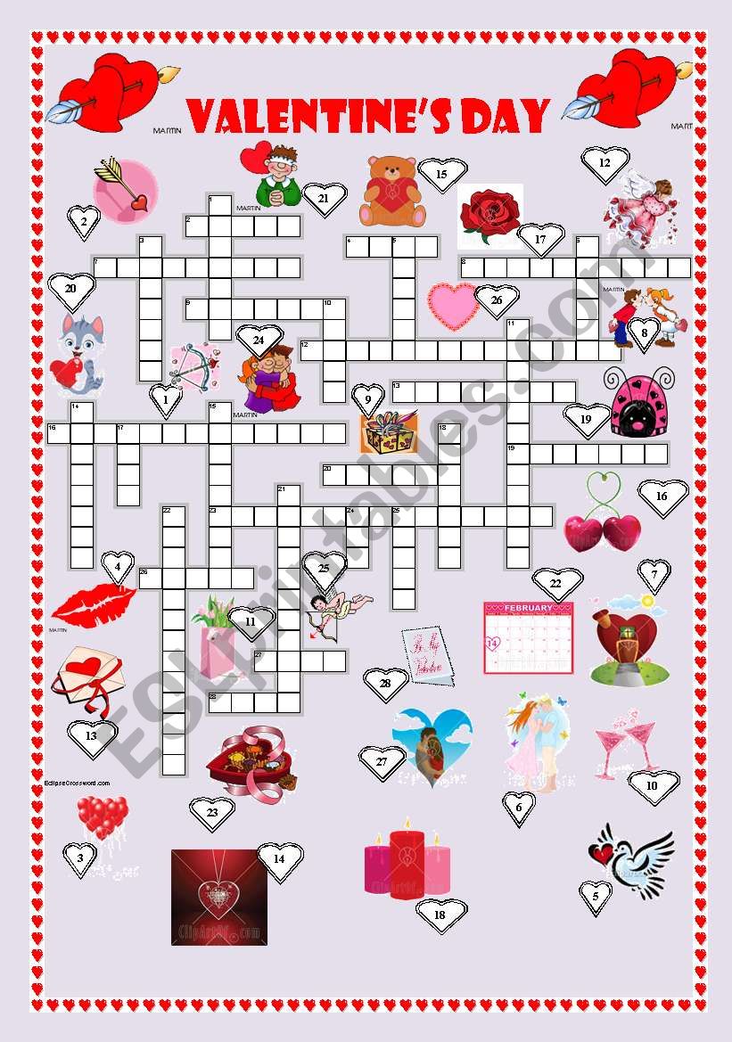 Valentines Day Crossword + key