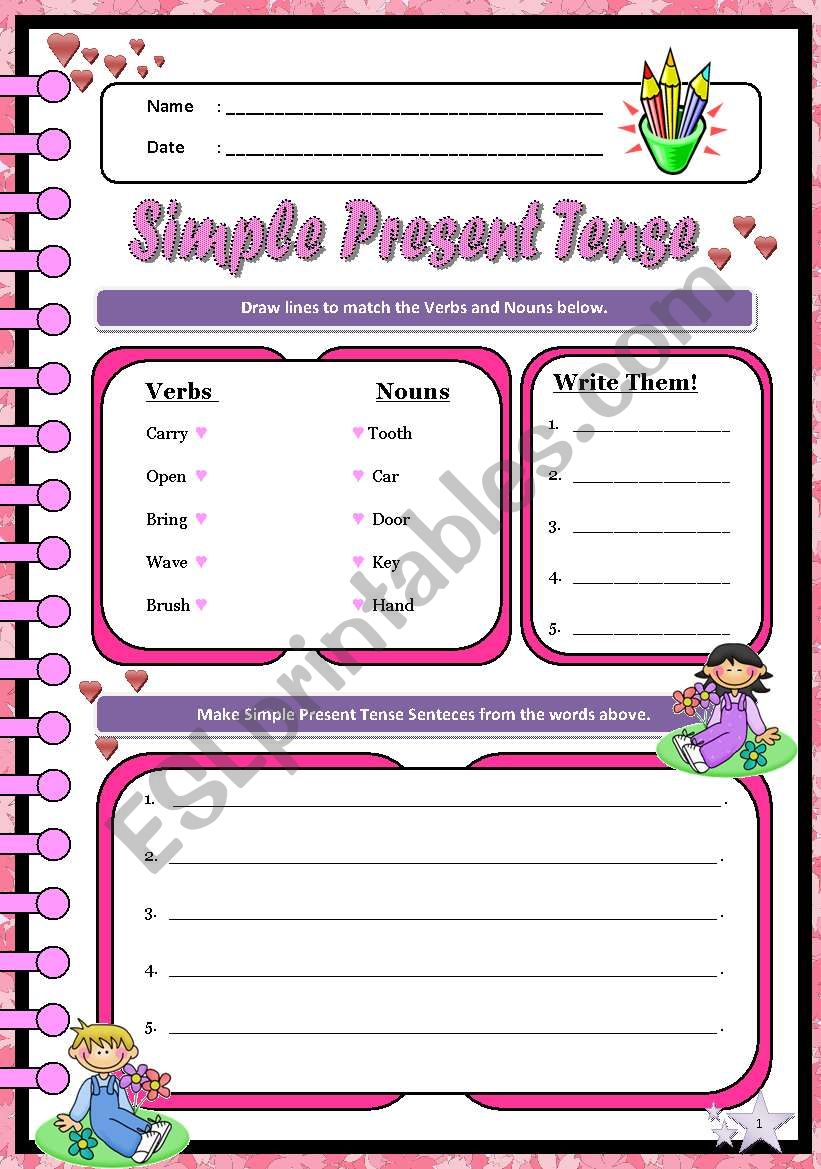 Valentine Simple Present Tense