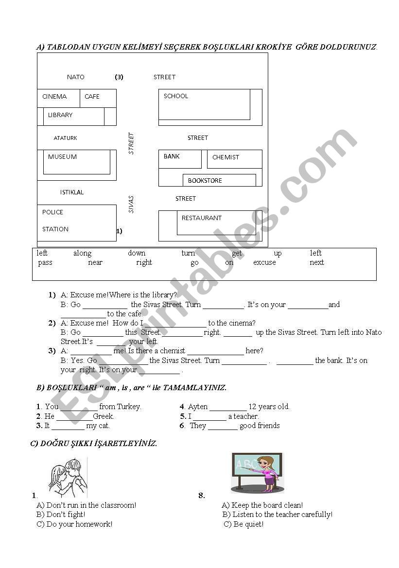 describing location worksheet