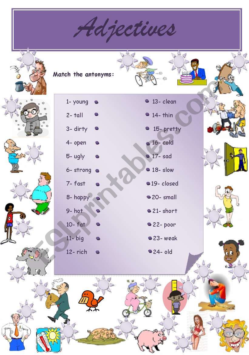 Adjectives (opposites) worksheet