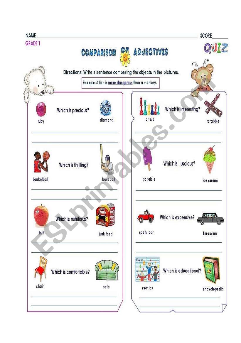 comparison worksheet