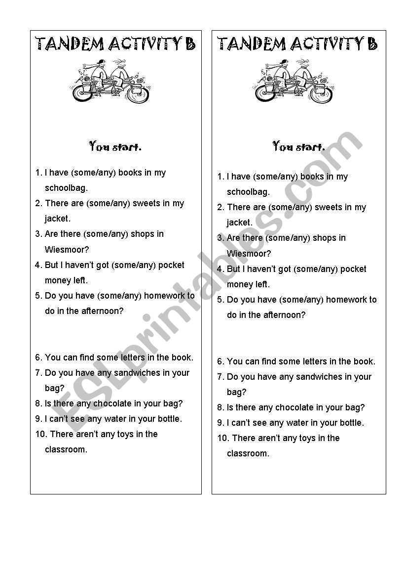 some & any worksheet