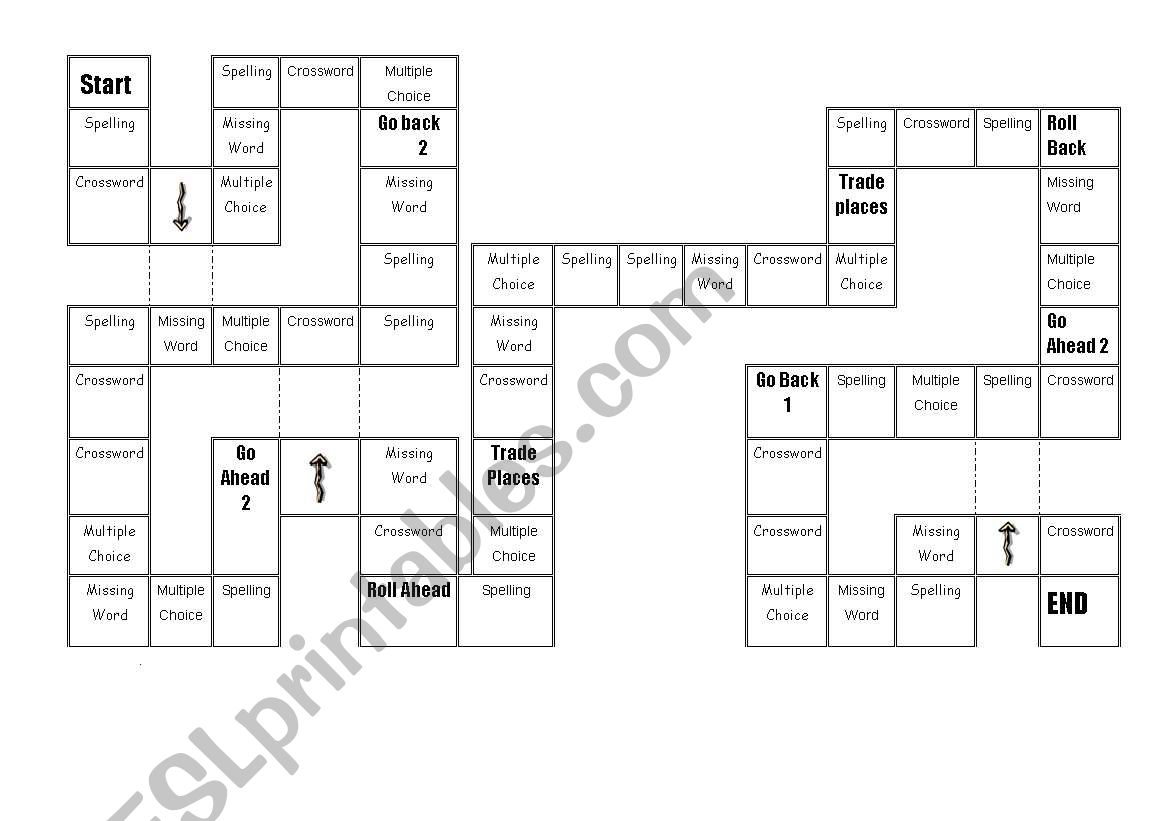 Board Game Template-Word Up worksheet