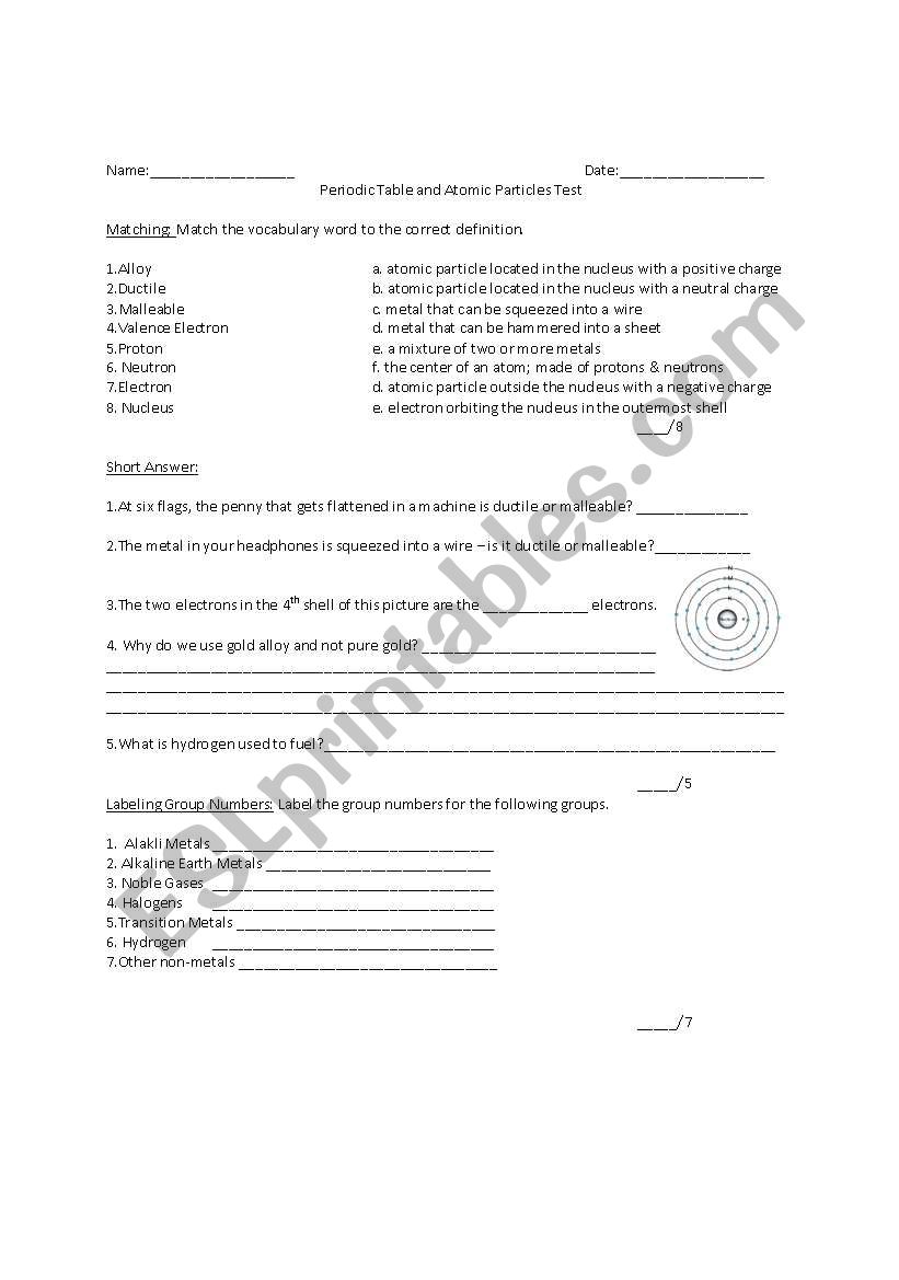 ESLSCIWORKST worksheet