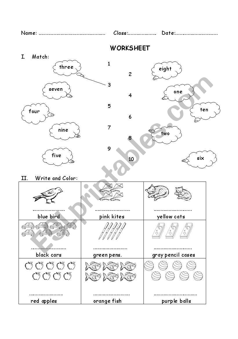 numbers and colors worksheet