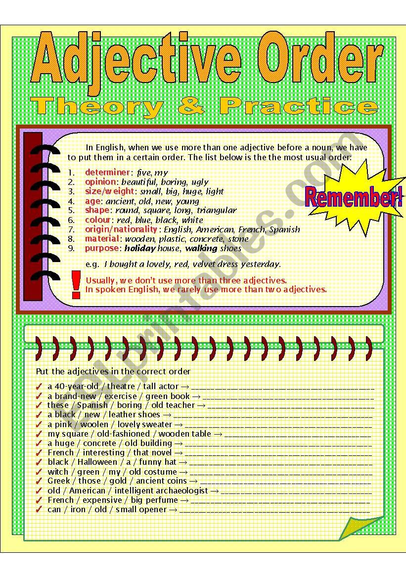 Adjective Order - Theory & Practice