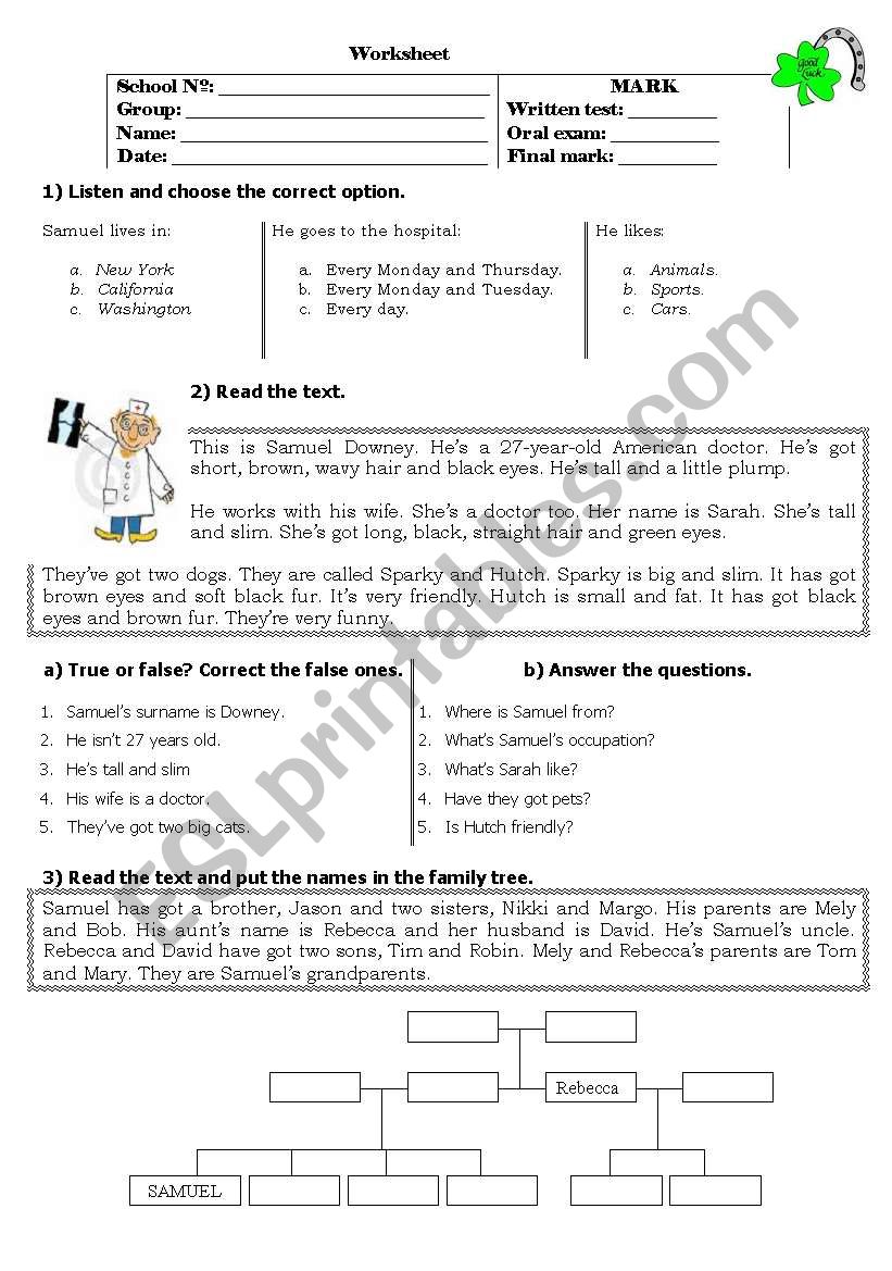 Doctor worksheet