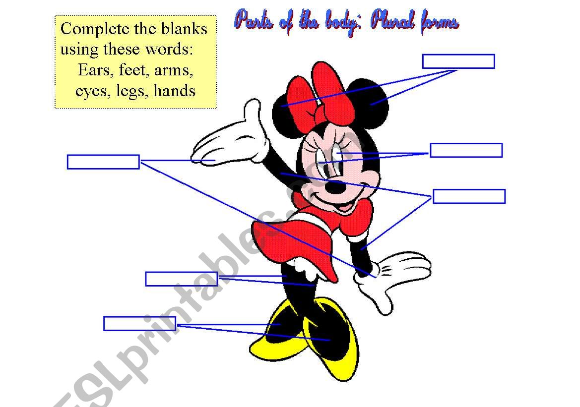 Parts of the body II worksheet
