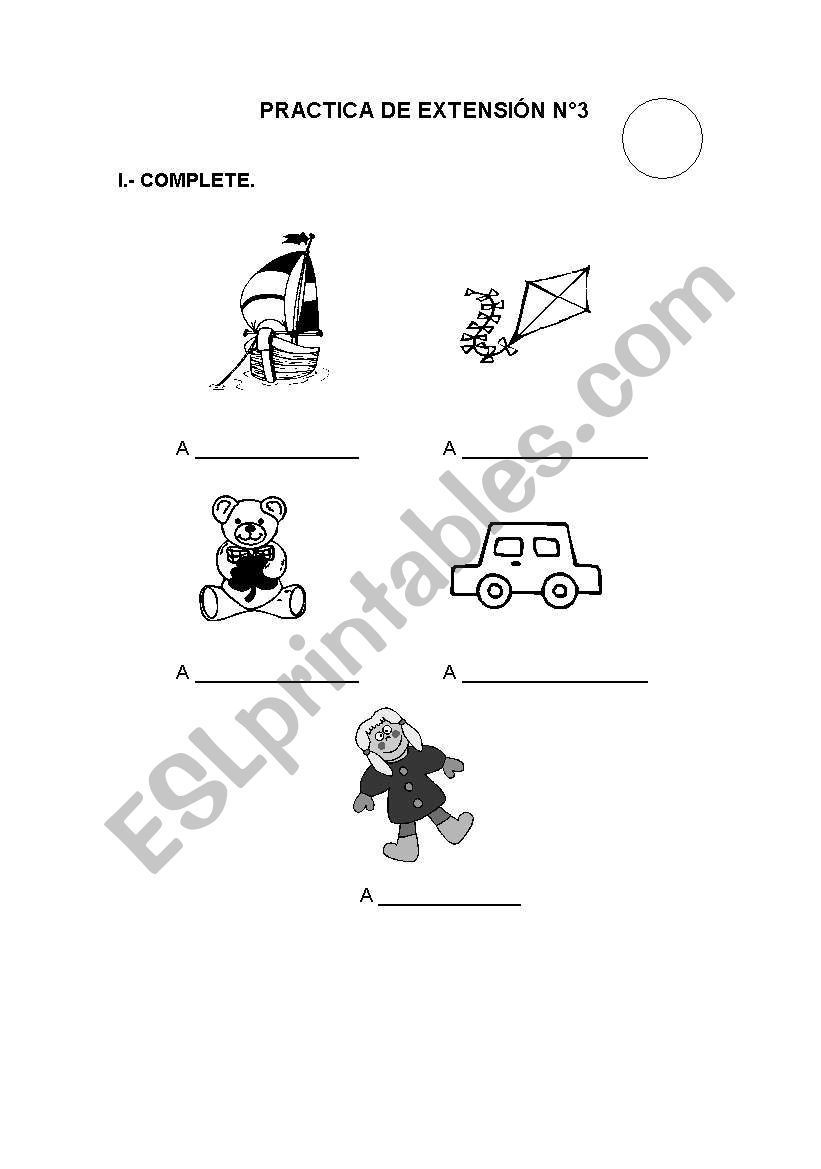 TEST ABOUT TOYS (1st GRADE) worksheet