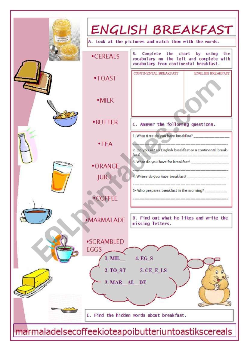 English Breakfast (14.02.10) worksheet