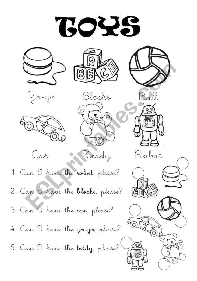 Toys worksheet