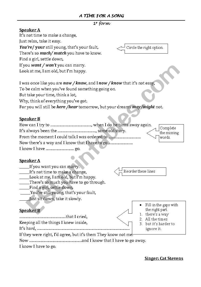 generations gap worksheet