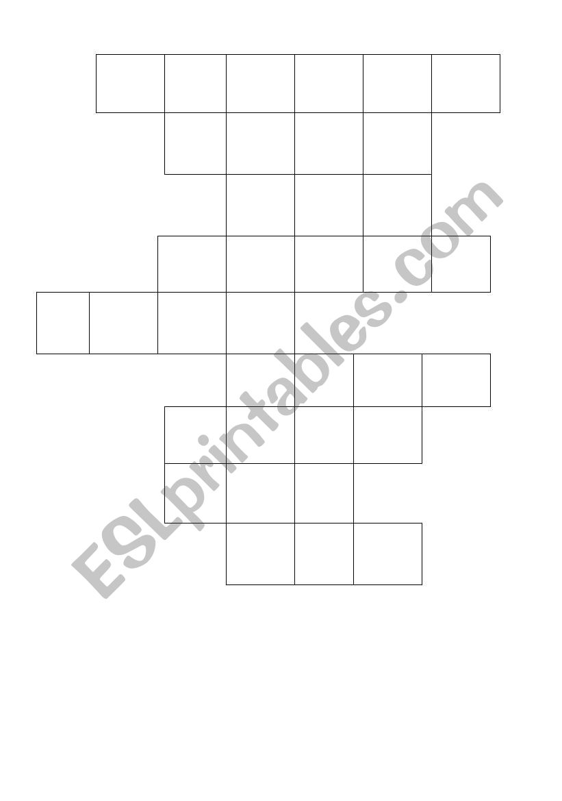 Robin Hood crossword worksheet