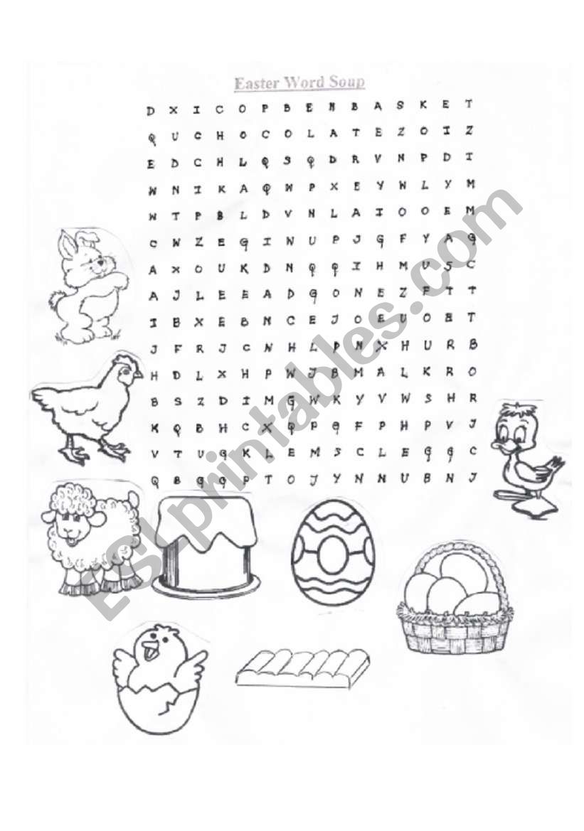 Easter Word Soup worksheet