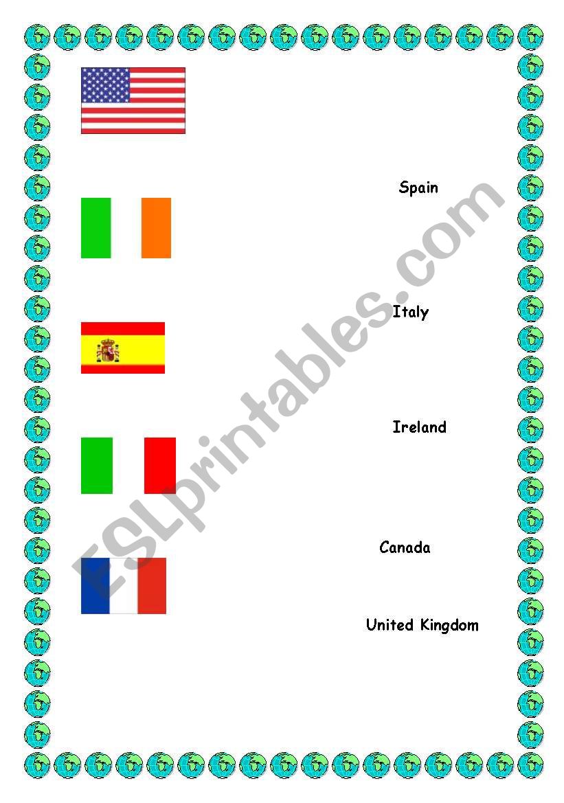 Flags worksheet