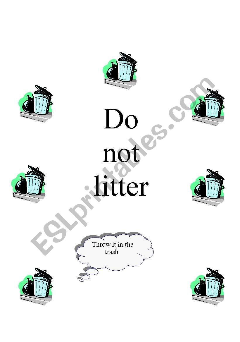 do not litter worksheet