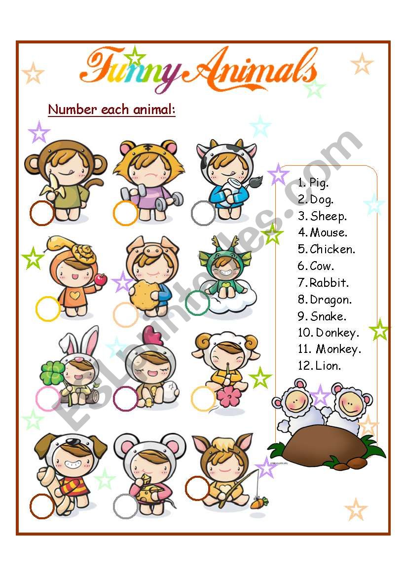 animals worksheet