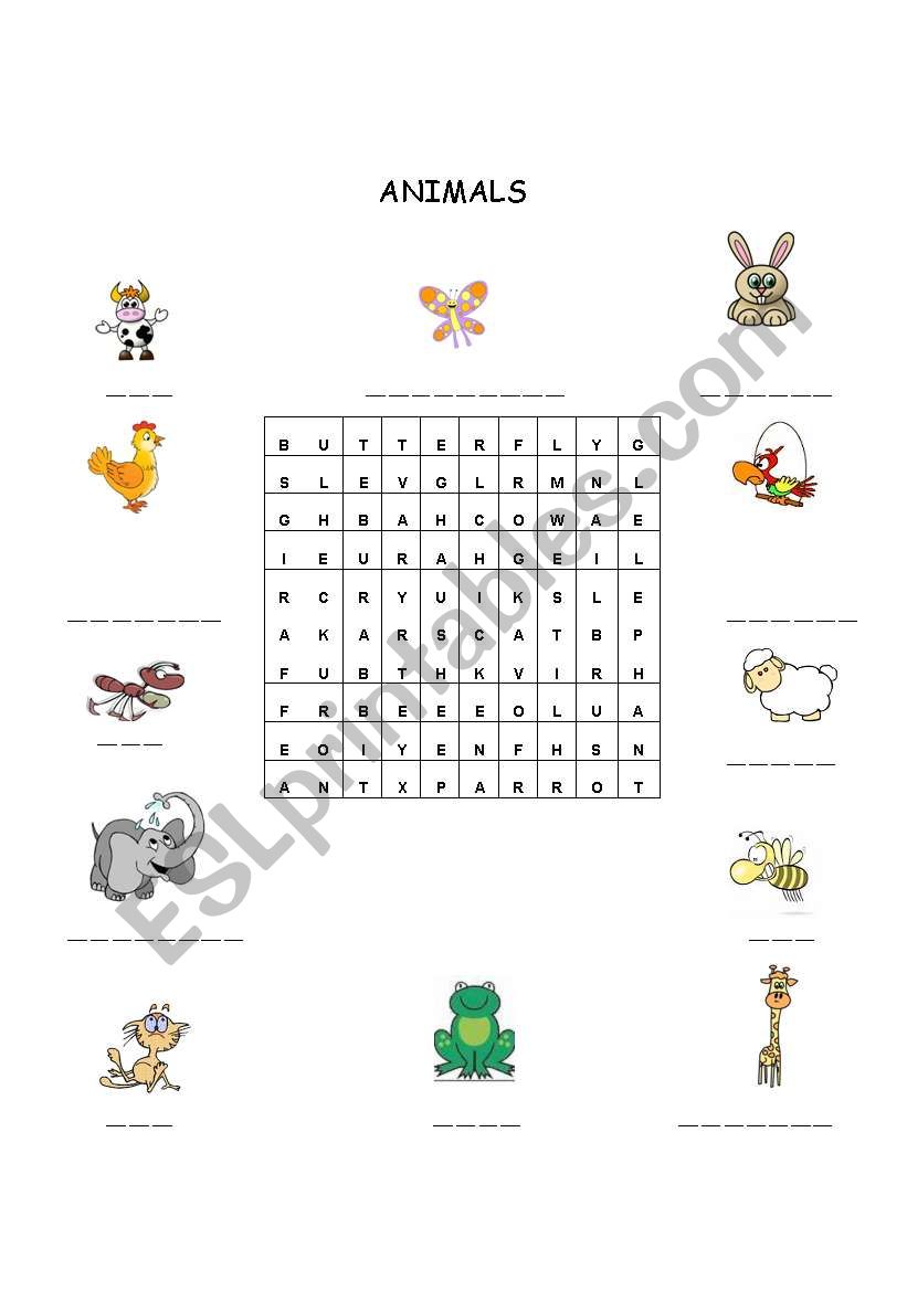 animals puzzle worksheet