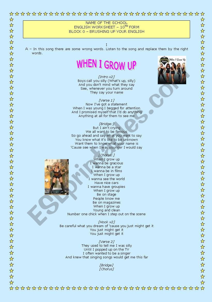 Song When I Grow Up by Pussycat Dolls 