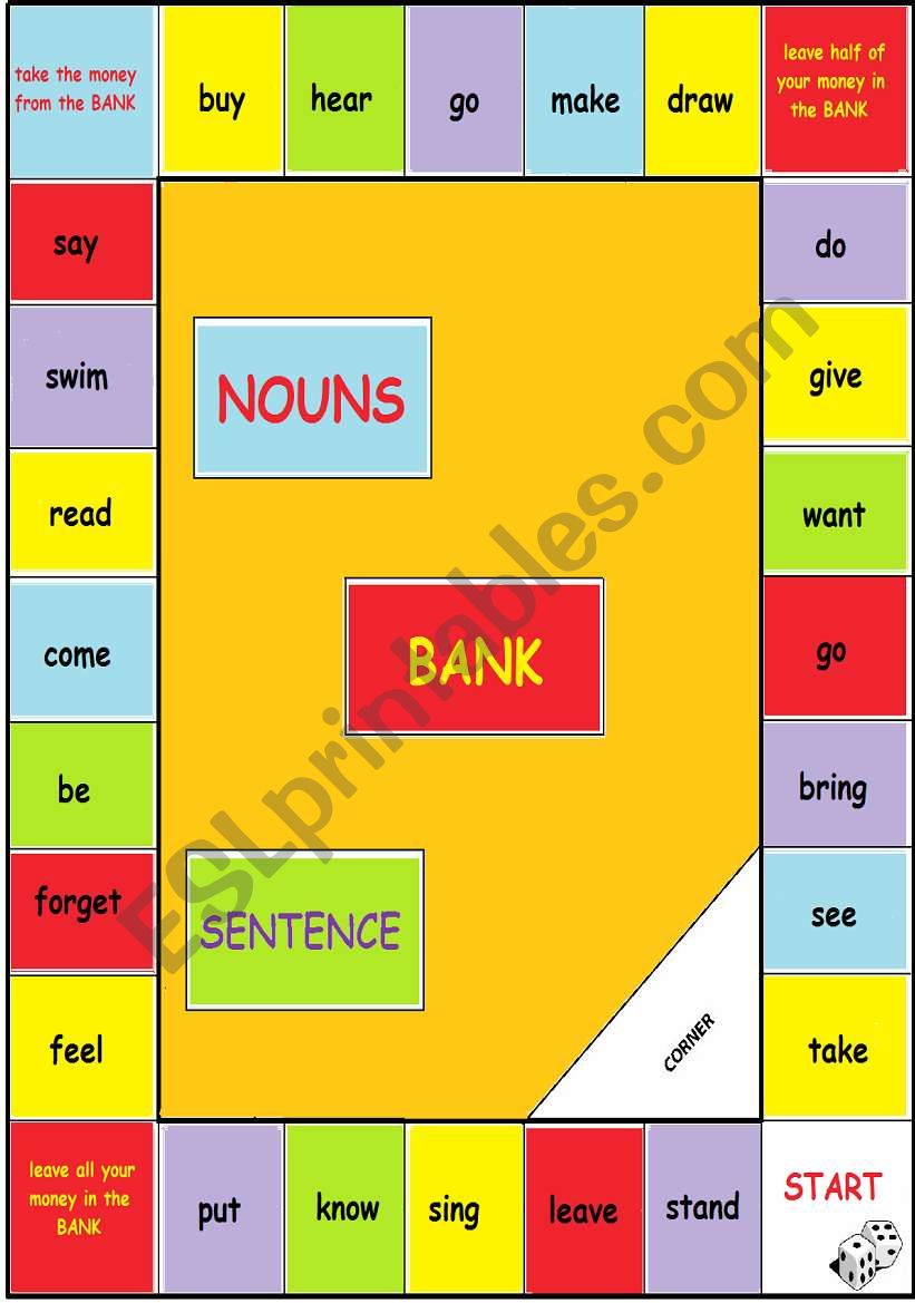 Tense Gameboard (part 1 of 2) worksheet