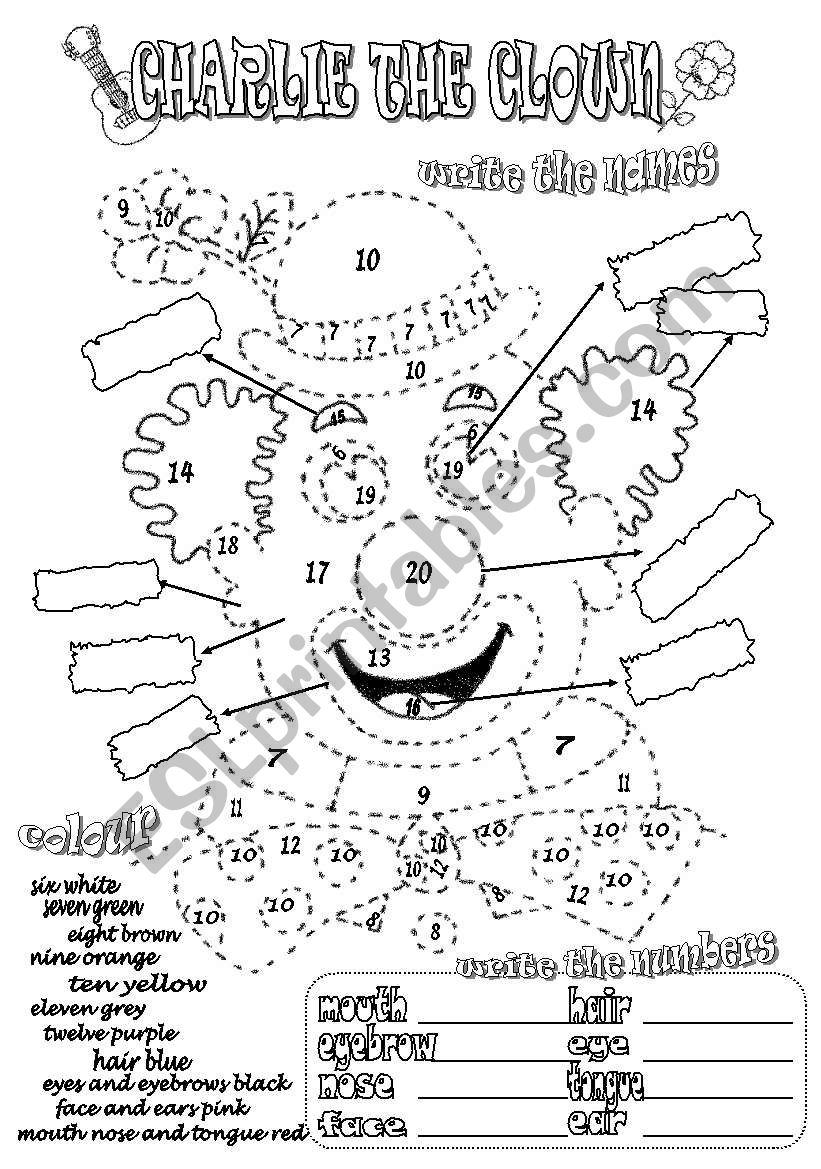 CHARLIE THE CLOWN worksheet