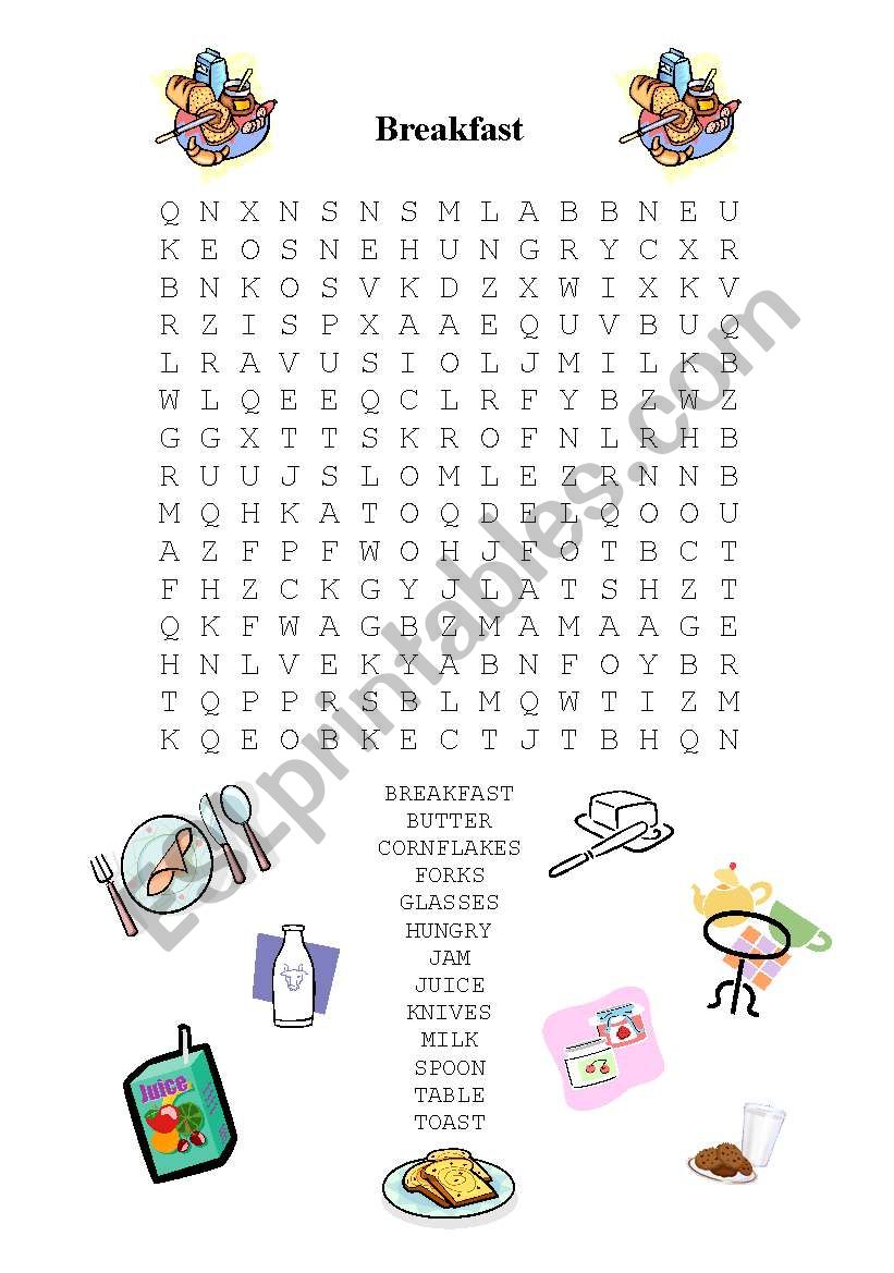 Breakfast worksheet