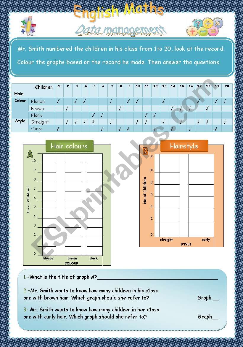 data management worksheet