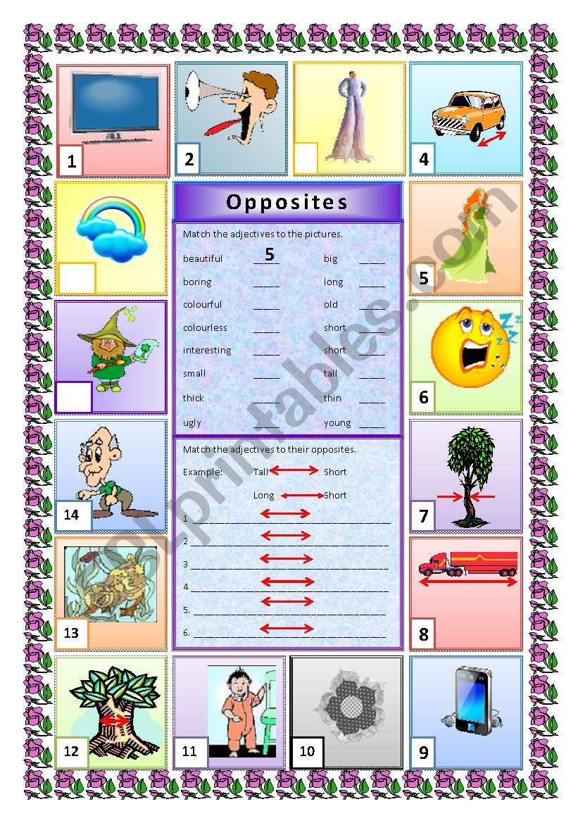 Adjective Opposites worksheet