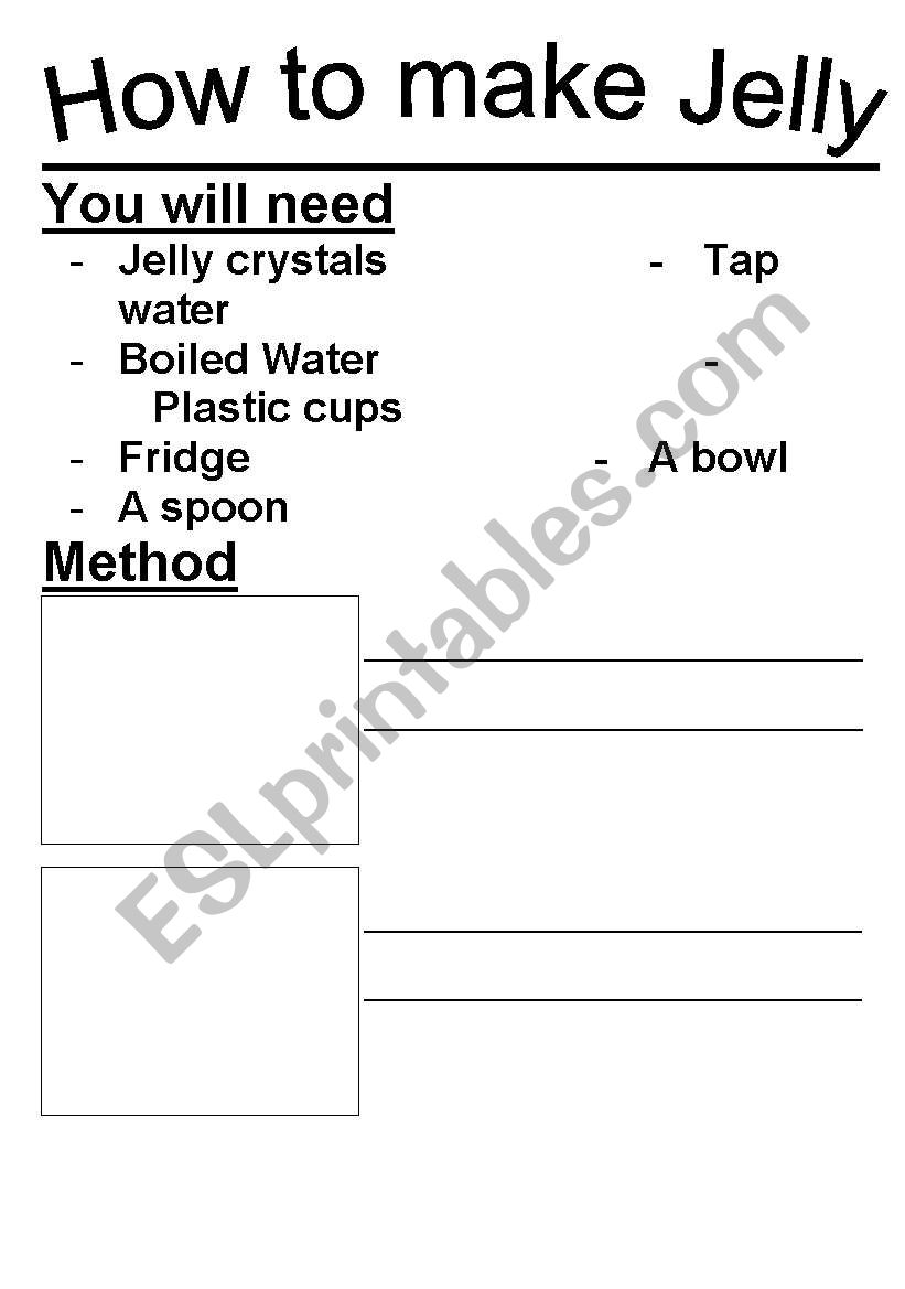 How to make jelly worksheet