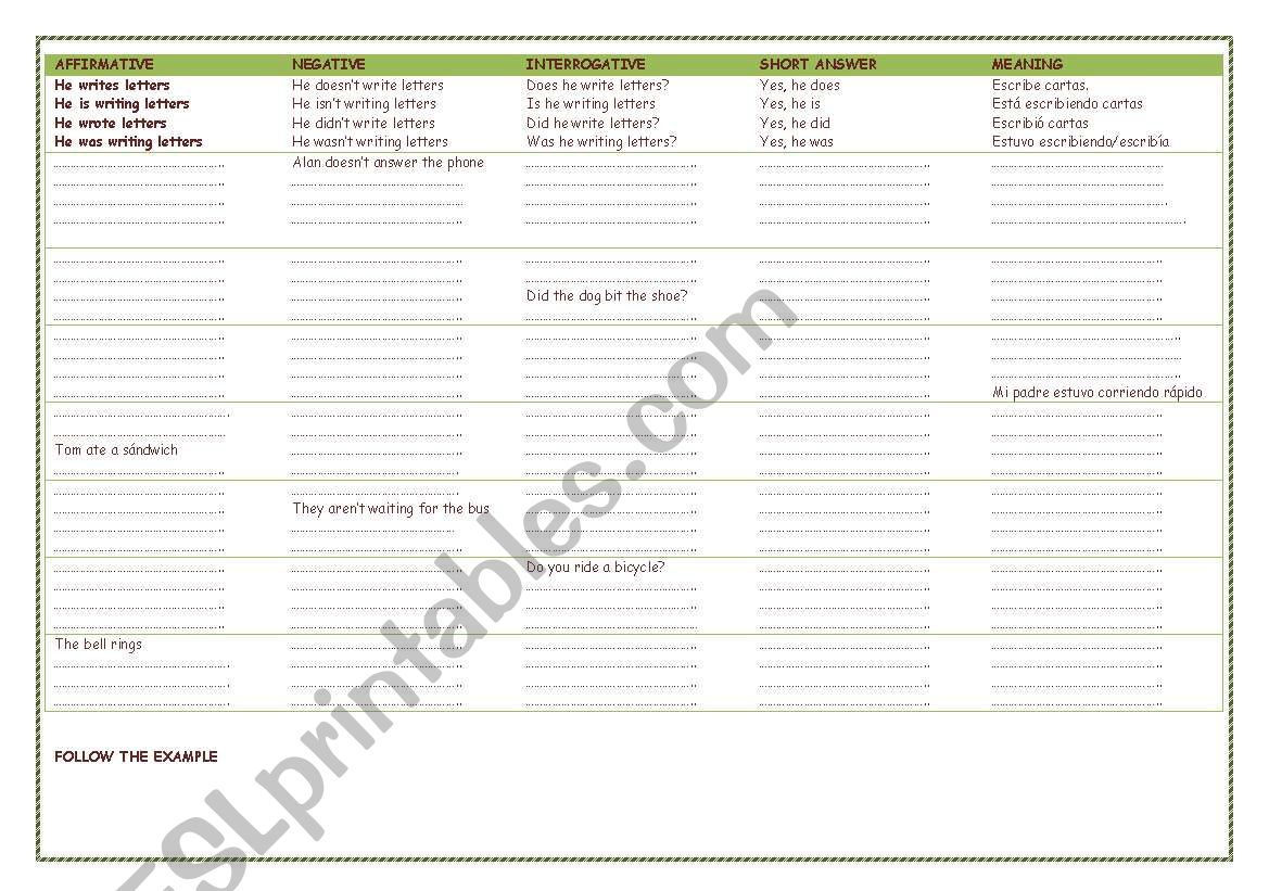 Verb tense practice worksheet