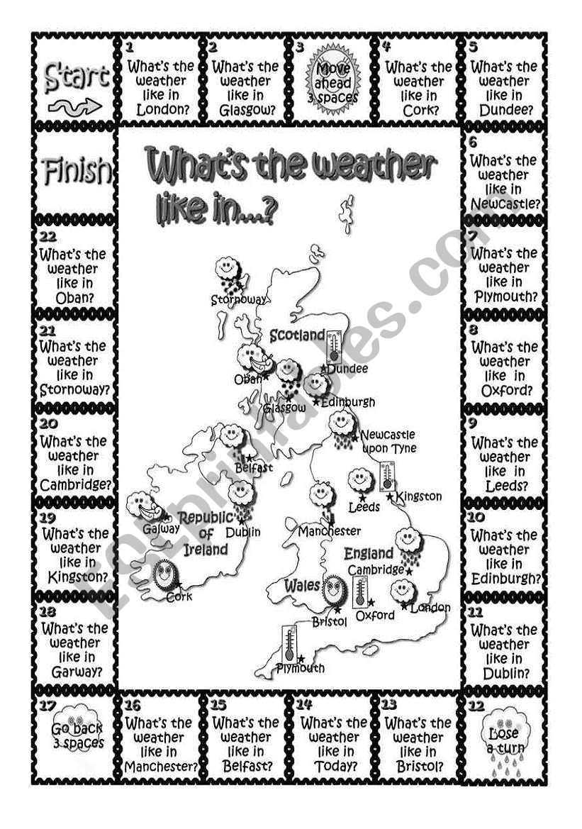 Whats the weather like in...? b/w version