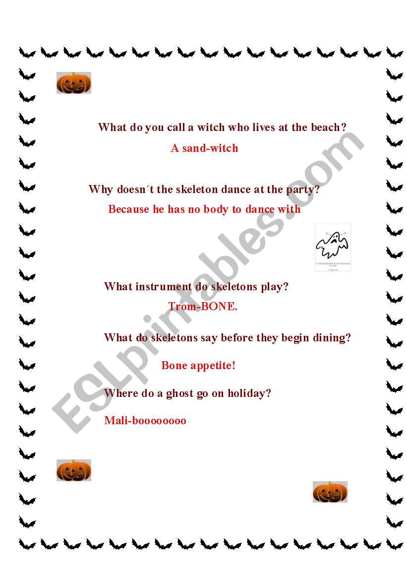 Halloween Riddles worksheet