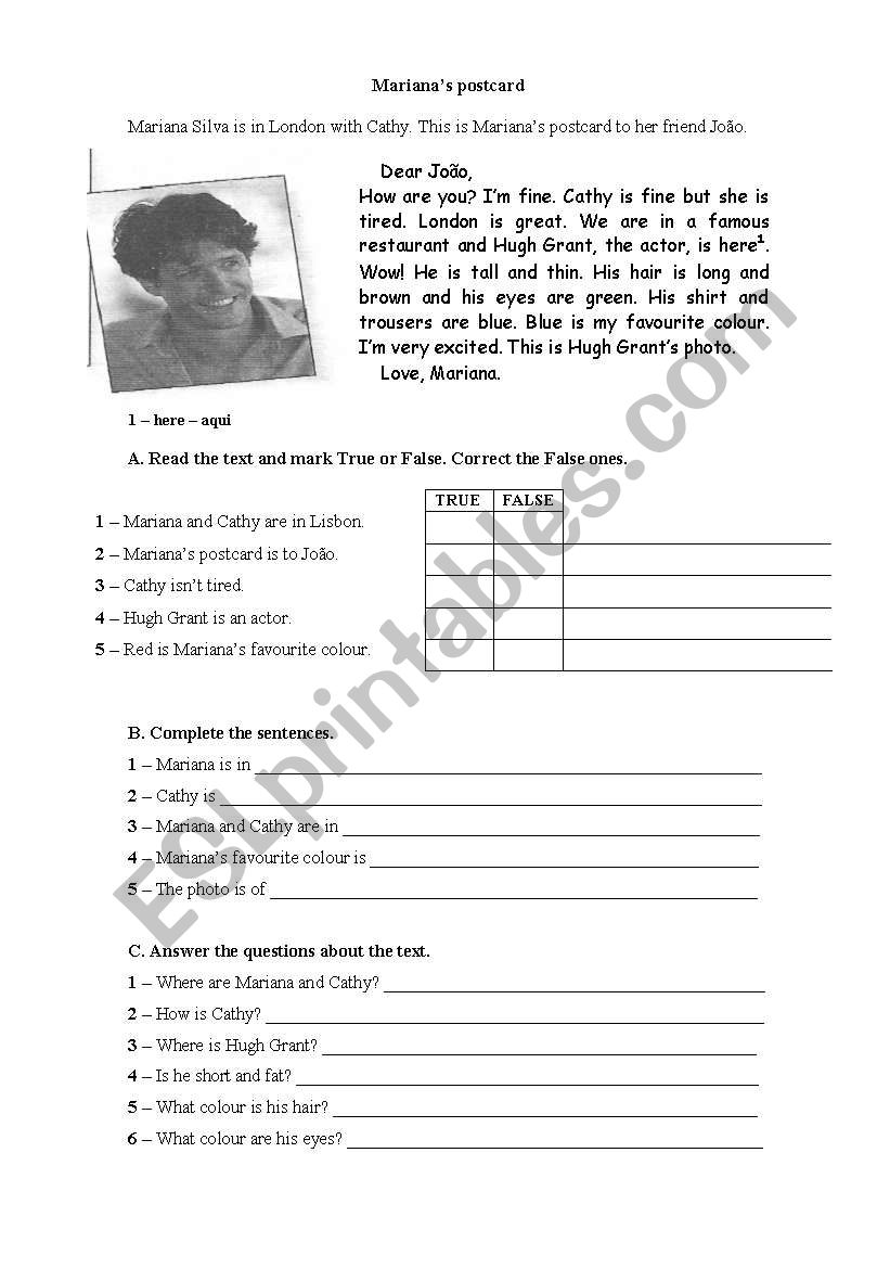 Pshysical description worksheet