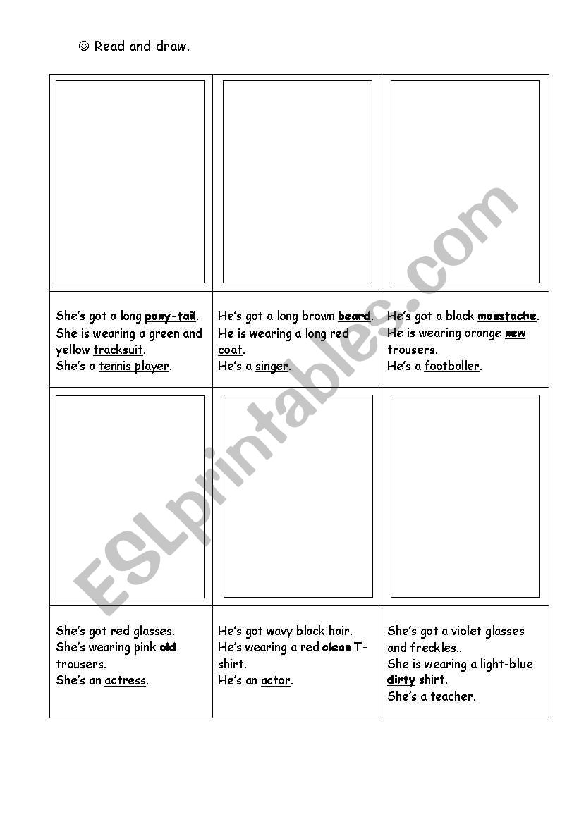 read and draw worksheet