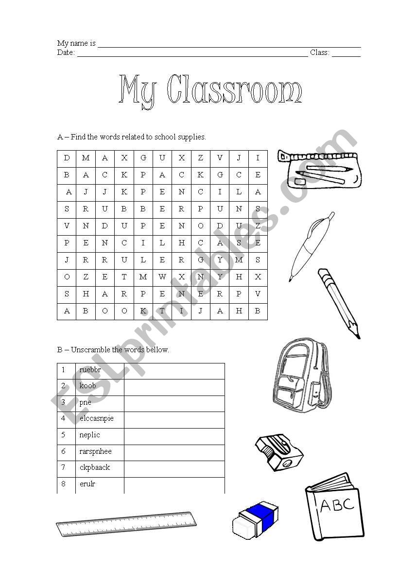 My Classroom worksheet