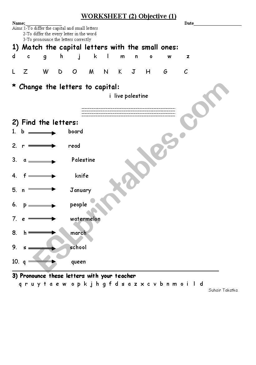 letters worksheet