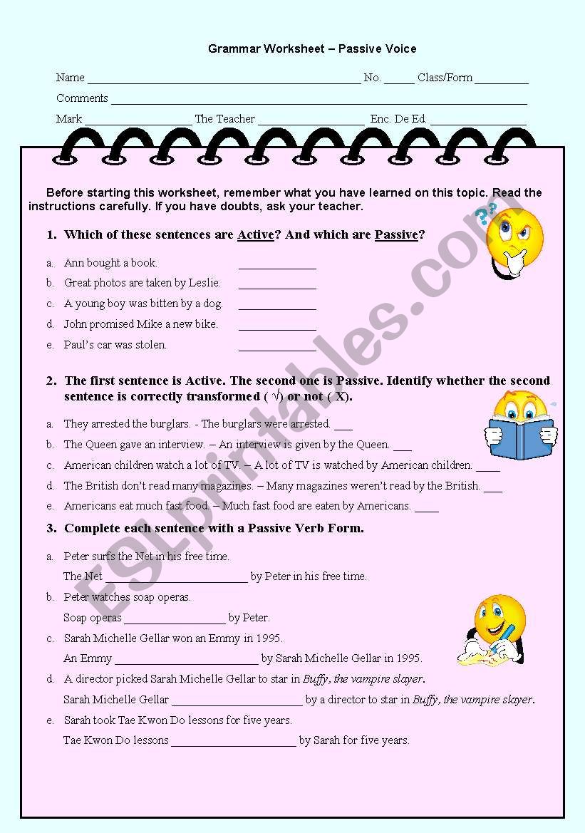 PASSIVE VOICE - GRADED WORKSHEET - Reuploaded