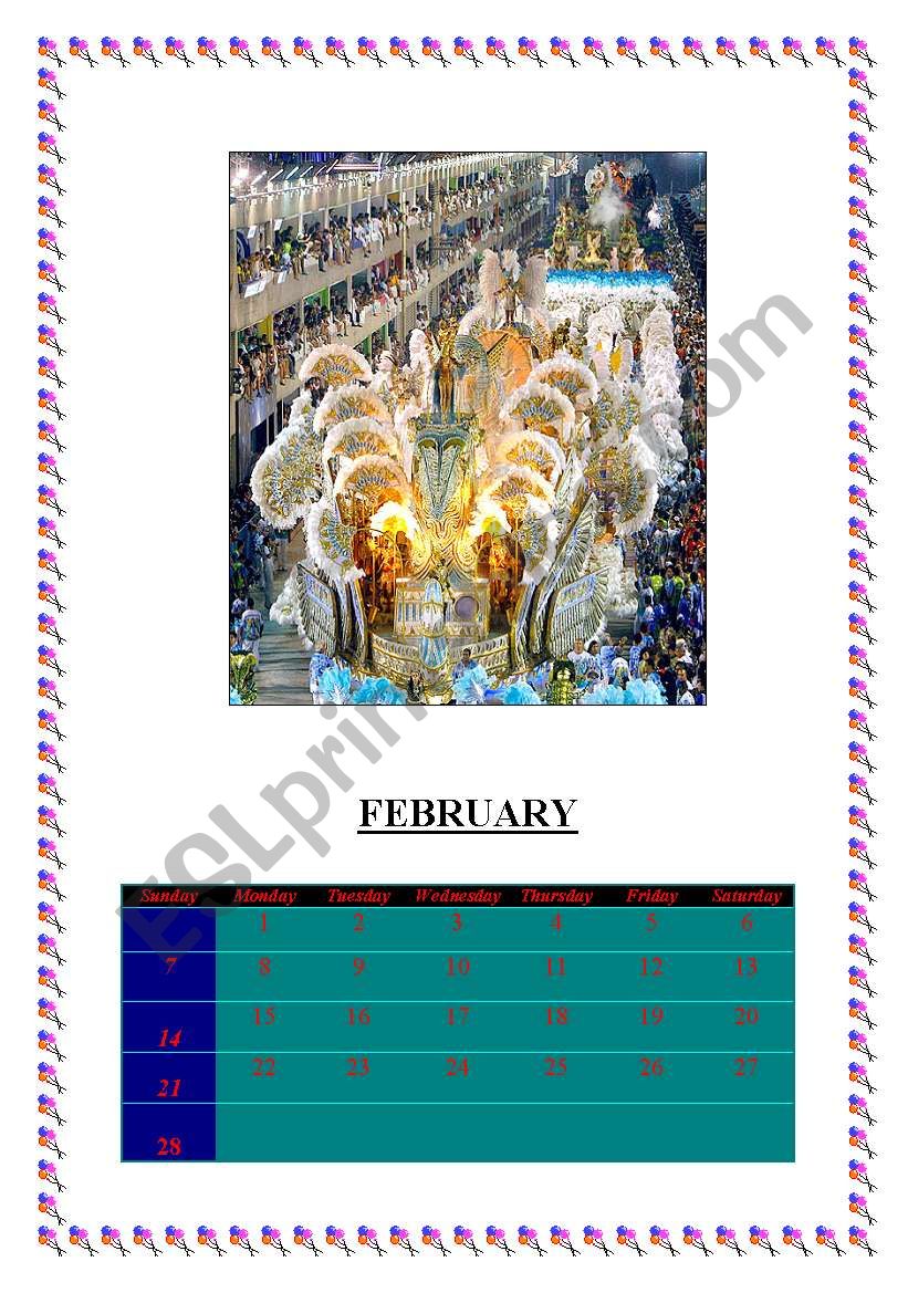 FEBRUARY worksheet