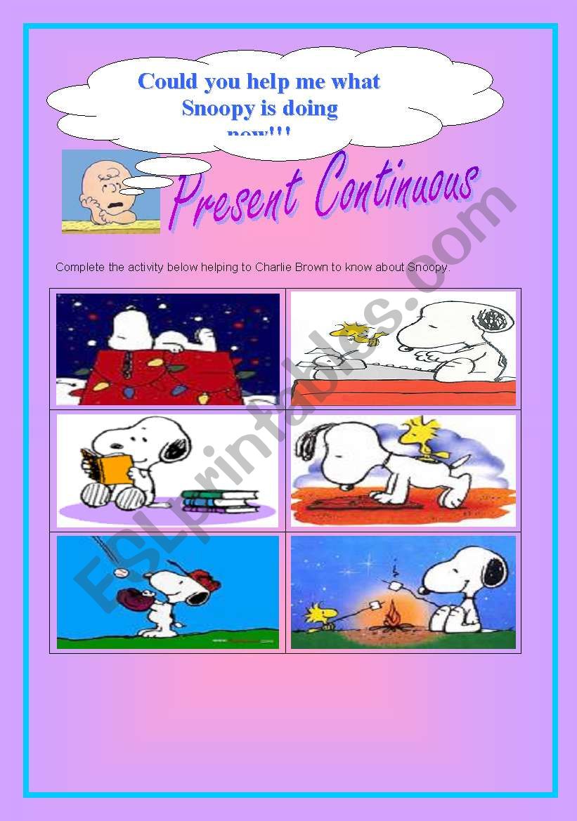 What is Snoopy doing?? worksheet