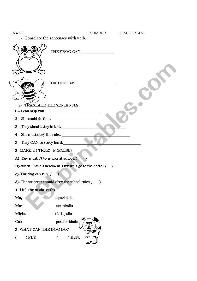 MODAL VERBS worksheet