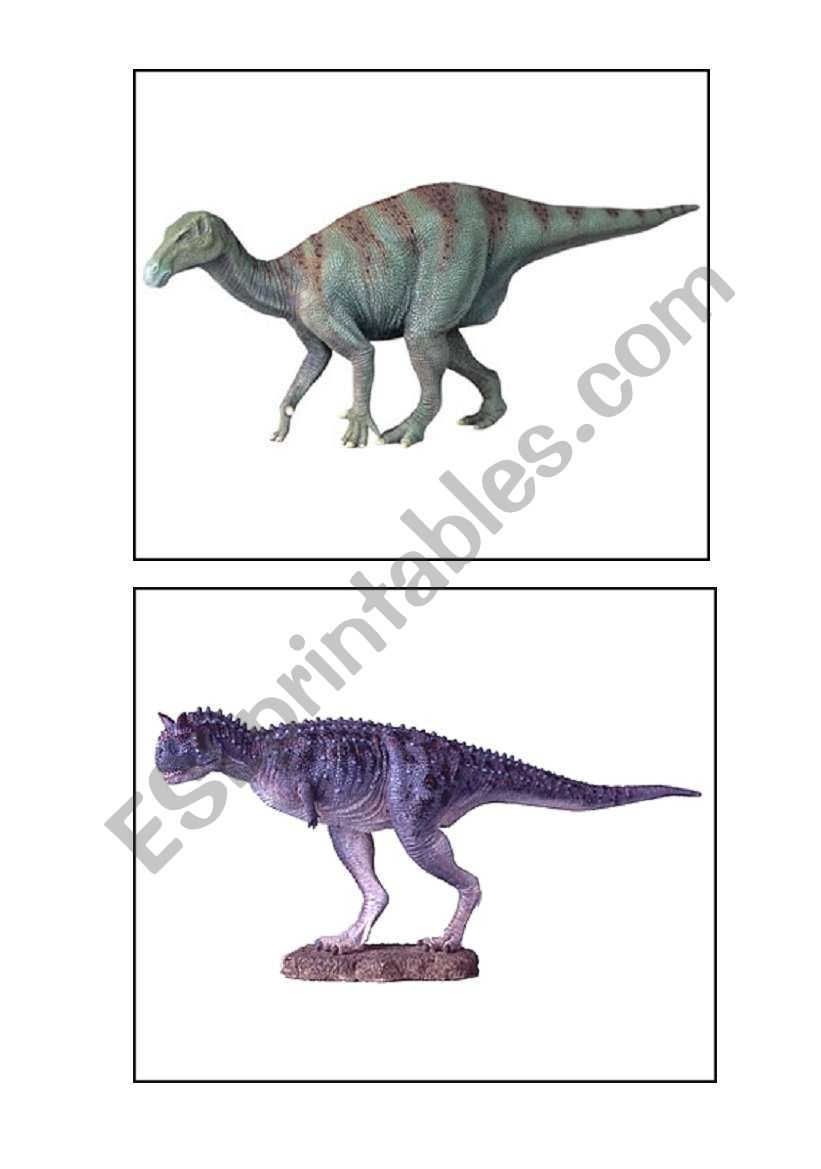 Dinosaurs flashcards worksheet