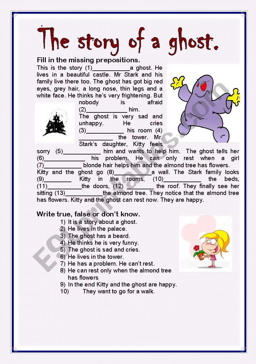 The story of a ghost.  worksheet
