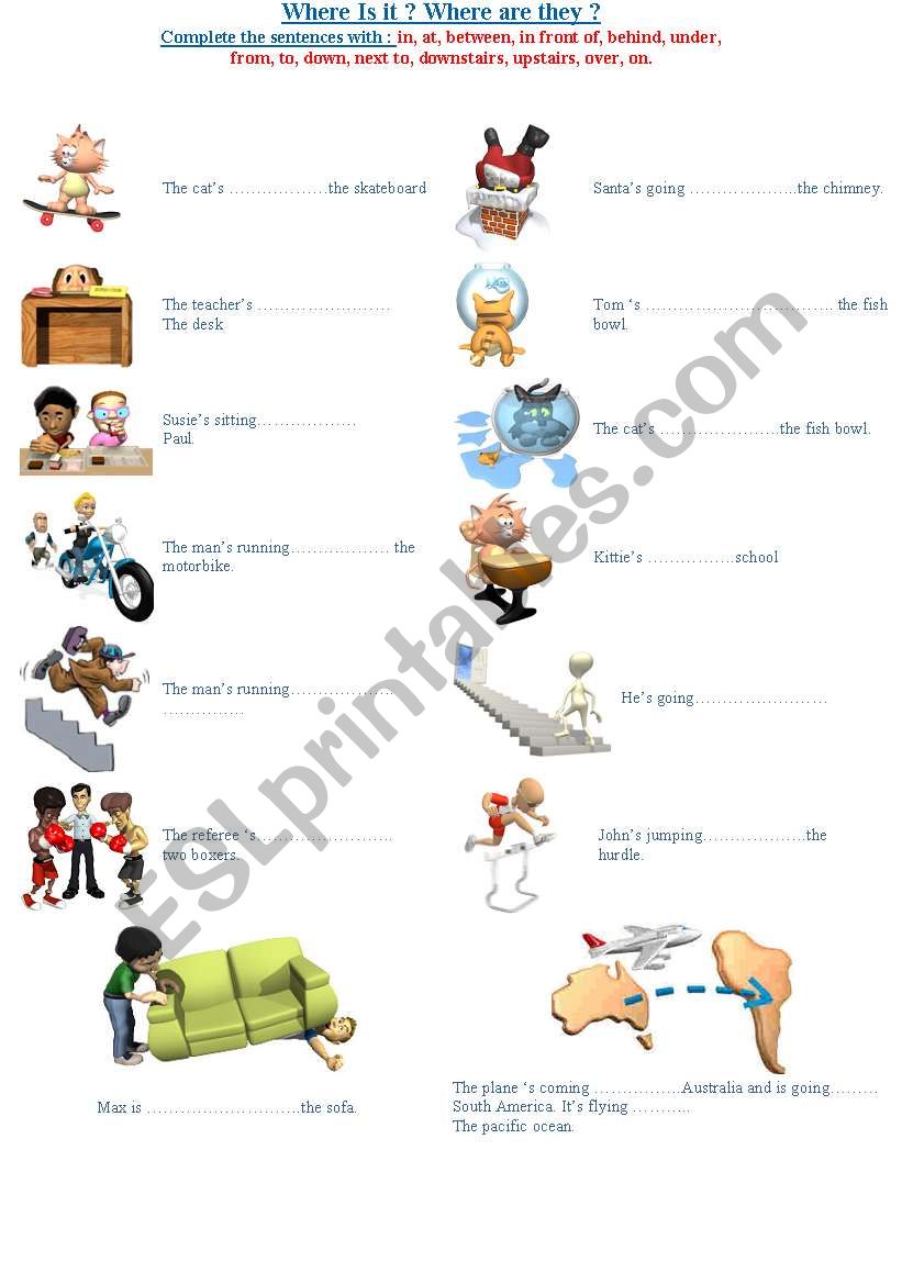 Prepositions worksheet