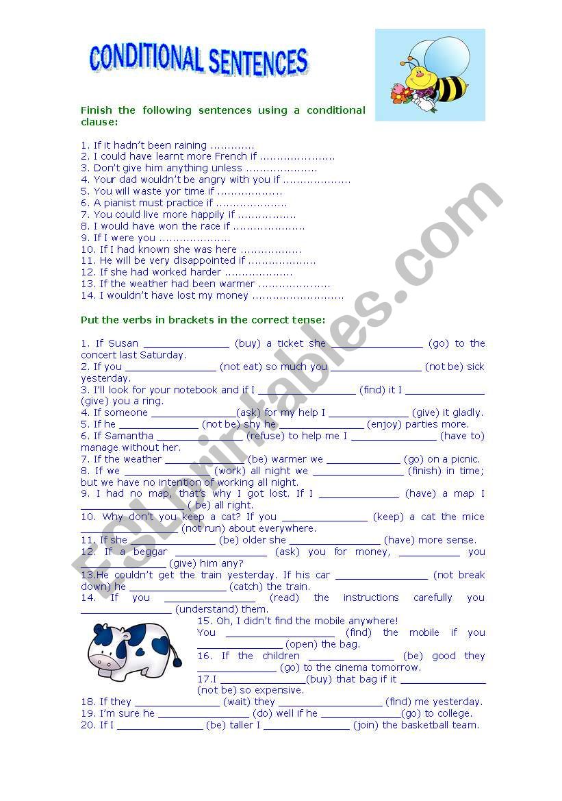 Conditional sentences worksheet