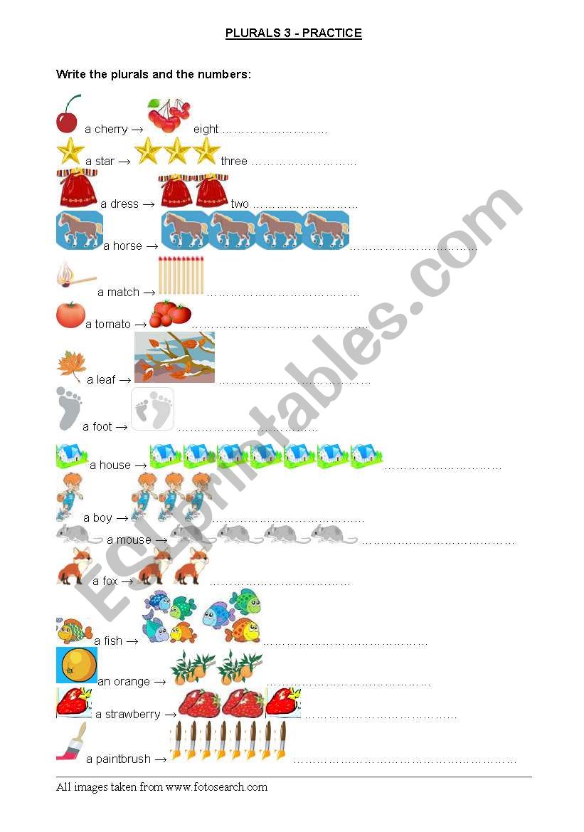 plurals illustrated 3: practice