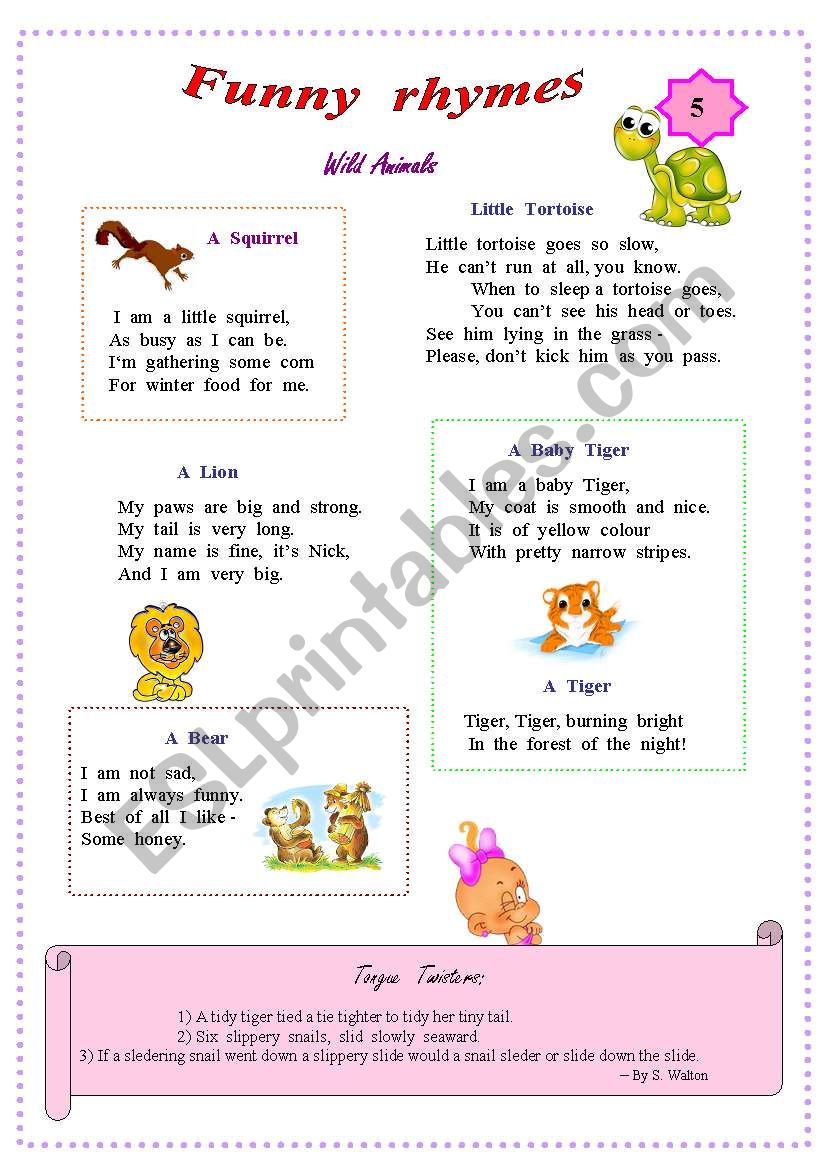 Wild animals worksheet