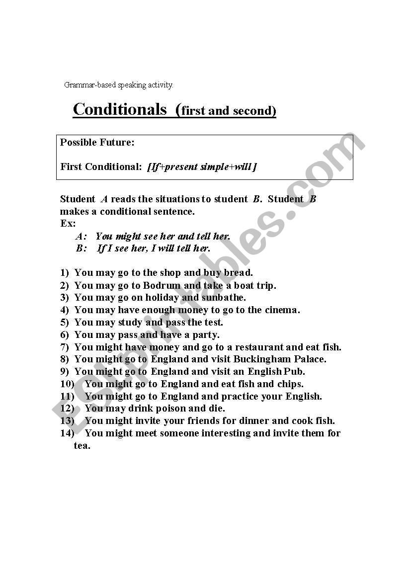 conditionals worksheet