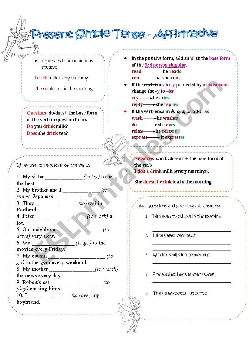 Present Simple Elementary worksheet