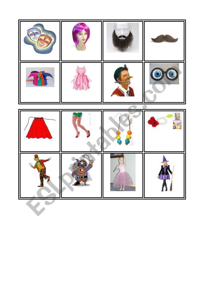 Bingo cards worksheet