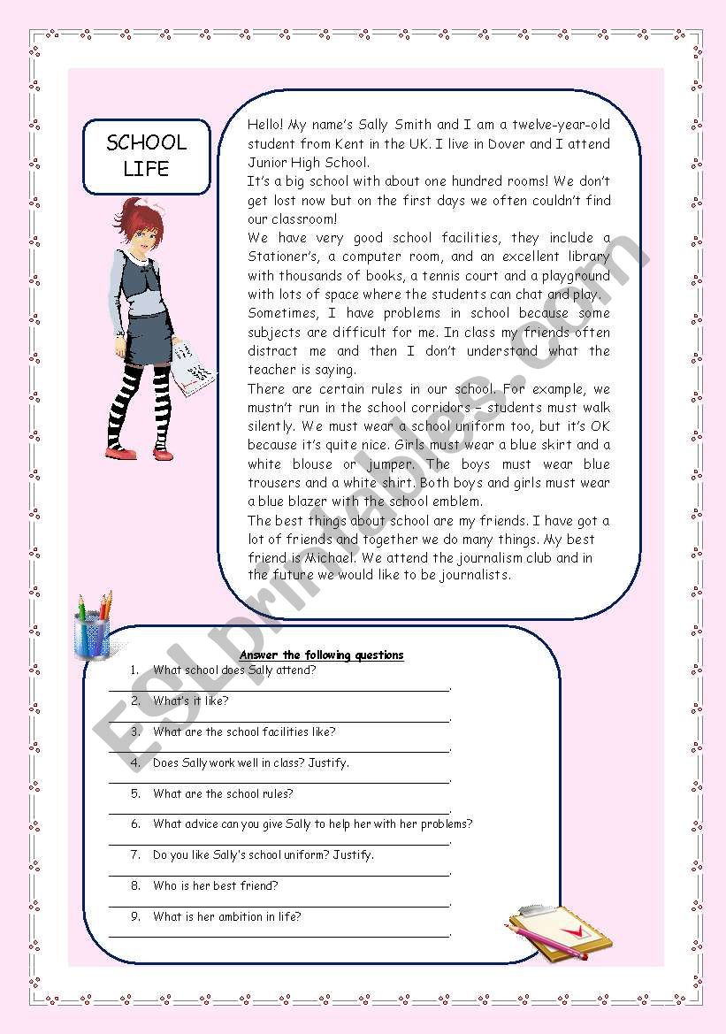 School Life worksheet